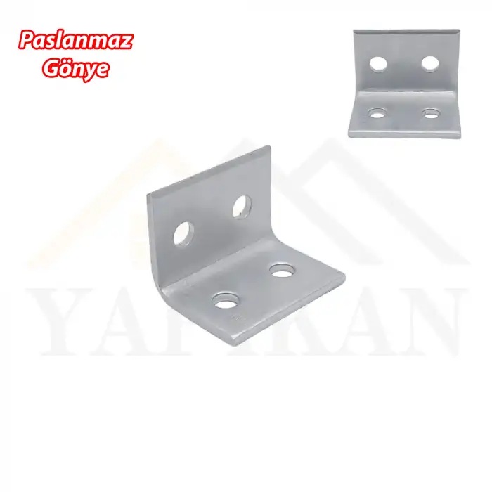 30x20x20mm - Paslanmaz İnox L Demir Gönye Köşebent - Mobilya Dolap Köşe Birleştirme Bağlantı Aparatı