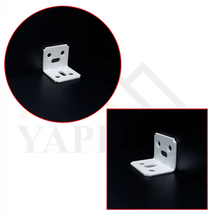 30x25x25mm Kanallı Köşebent Beyaz Renk - L Demir Gönye Köşe Birleştirme Sabitleme Aparatı