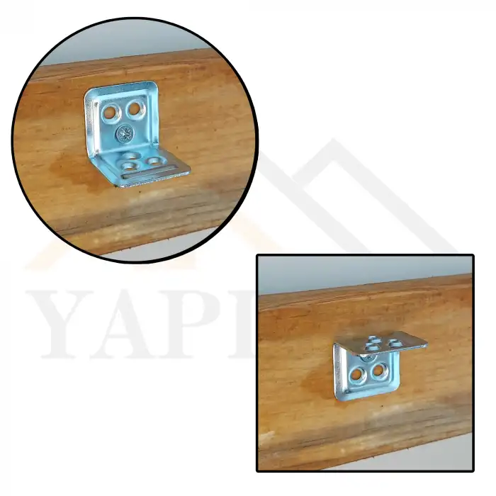 30x25x25mm - L Demir Gönye Köşebent (Kod-597) - Mobilya Dolap Raf Sabitleme Birleştirme Demiri - Köşe Bağlantı Aparatı