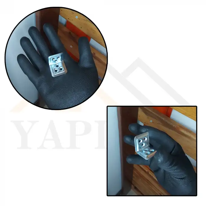 30x25x25mm - L Demir Gönye Köşebent (Kod-597) - Mobilya Dolap Raf Sabitleme Birleştirme Demiri - Köşe Bağlantı Aparatı