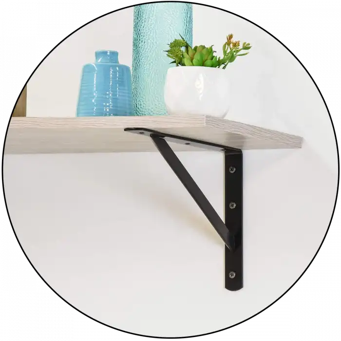 30x330x500mm Dekoratif Ağır Yük Raf Altı L Ayak Siyah Renk - Duvara Raf Tutucu Montaj Askı Aparatı