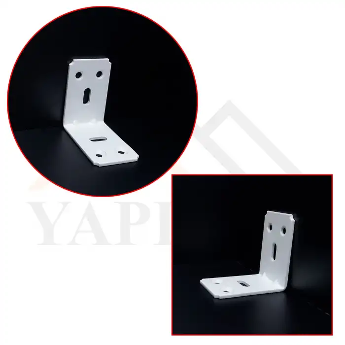 30x45x45mm Kanallı Köşebent Beyaz Renk - L Demir Gönye Köşe Birleştirme Sabitleme Aparatı