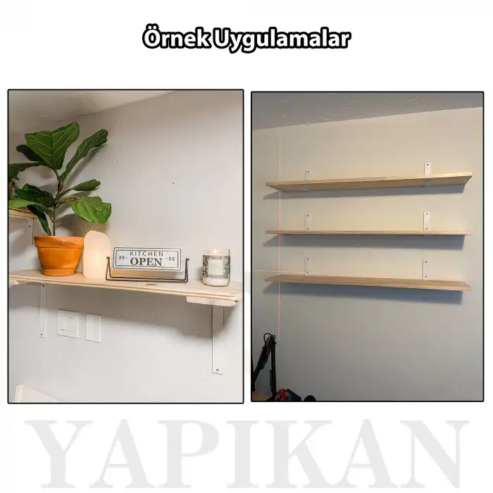 30x50x350mm Ağır Yük Köşebent Beyaz (5mm Kalınlık) - Ağır Yük Raf Destek Aparatı Demiri - Dekoratif Raf Altı L Ayak - Duvara Raf Tutucu Montaj Askı Aparatı