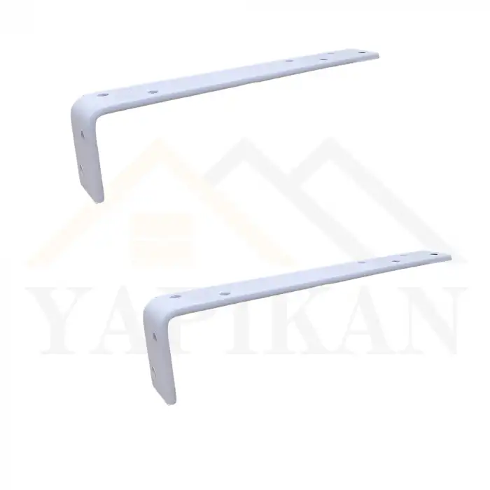 30x50x250mm Ağır Yük Köşebent Beyaz (5mm Kalınlık) - Ağır Yük Raf Destek Aparatı Demiri - Dekoratif Raf Altı L Ayak - Duvara Raf Tutucu Montaj Askı Aparatı