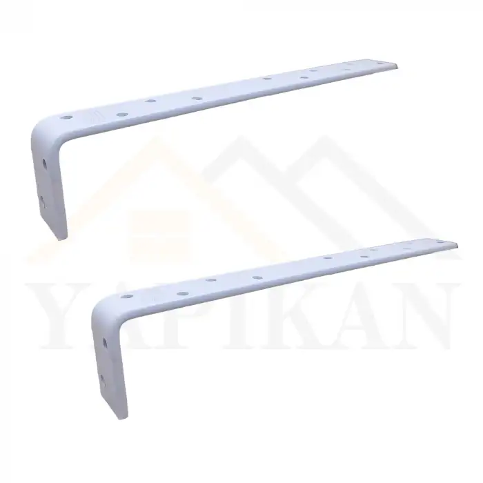30x50x300mm Ağır Yük Köşebent Beyaz (5mm Kalınlık) - Ağır Yük Raf Destek Aparatı Demiri - Dekoratif Raf Altı L Ayak - Duvara Raf Tutucu Montaj Askı Aparatı