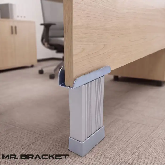 4 ad. 18mm Sunta Mdf Geçme U Alüminyum Ayak 8cm - Ayarlı Suntaya Geçme Mobilya Dolap Baza Masa Ayağı