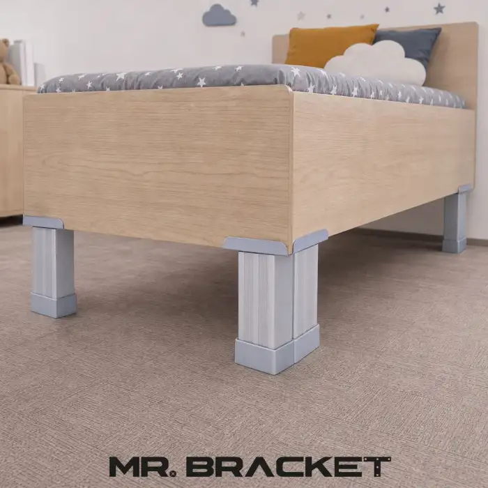 4 ad. 18mm Sunta Mdf Geçme U Alüminyum Ayak 15cm- Ayarlı Suntaya Geçme Mobilya Dolap Baza Masa Ayağı