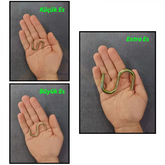 4 ad. S Kanca Demir - Extra Es Kanca - Ağır Yük Kancası - Salıncak Hamak Kancası
