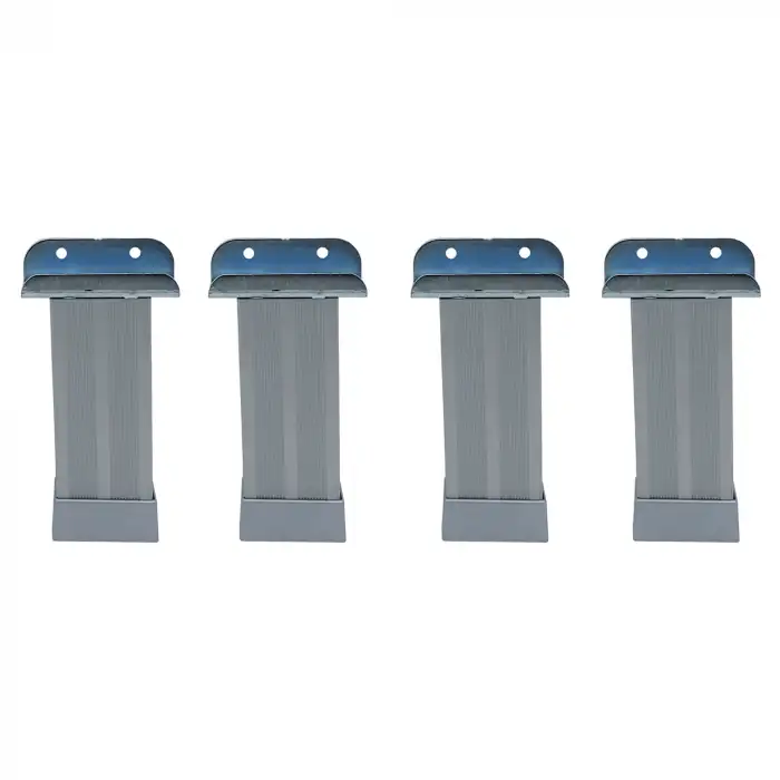 4lü 18mm Sunta Mdf Geçme U Alüminyum Ayak 12cm - Ayarlı Suntaya Geçme Mobilya Dolap Baza Masa Ayağı