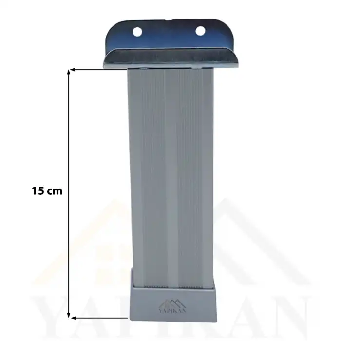 4lü 18mm Sunta Mdf Geçme U Alüminyum Ayak 15cm - Ayarlı Suntaya Geçme Mobilya Dolap Baza Masa Ayağı