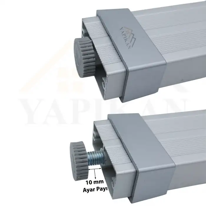 4lü 18mm Sunta Mdf Geçme U Alüminyum Ayak 15cm - Ayarlı Suntaya Geçme Mobilya Dolap Baza Masa Ayağı