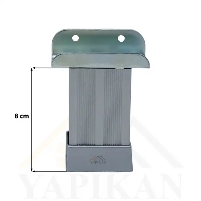 4lü 18mm Sunta Mdf Geçme U Alüminyum Ayak 8 cm - Ayarlı Suntaya Geçme Mobilya Dolap Baza Masa Ayağı