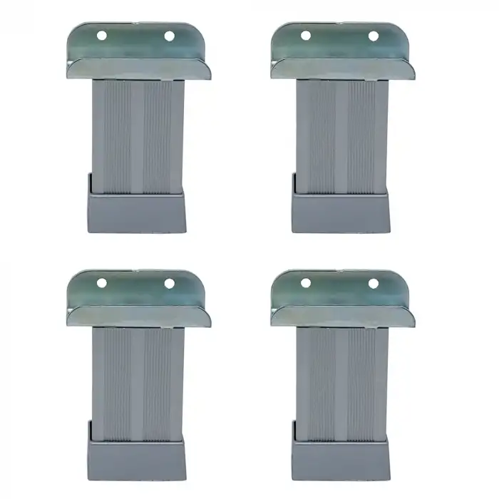 4lü 18mm Sunta Mdf Geçme U Alüminyum Ayak 8 cm - Ayarlı Suntaya Geçme Mobilya Dolap Baza Masa Ayağı