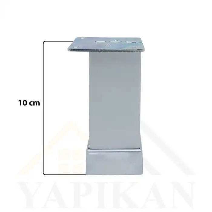 40x40 Alüminyum Düz Kare Ayak 10 cm - Dekoratif Mobilya Ayağı - Ayarlı Baza Koltuk Çekyat Kanepe Ayak
