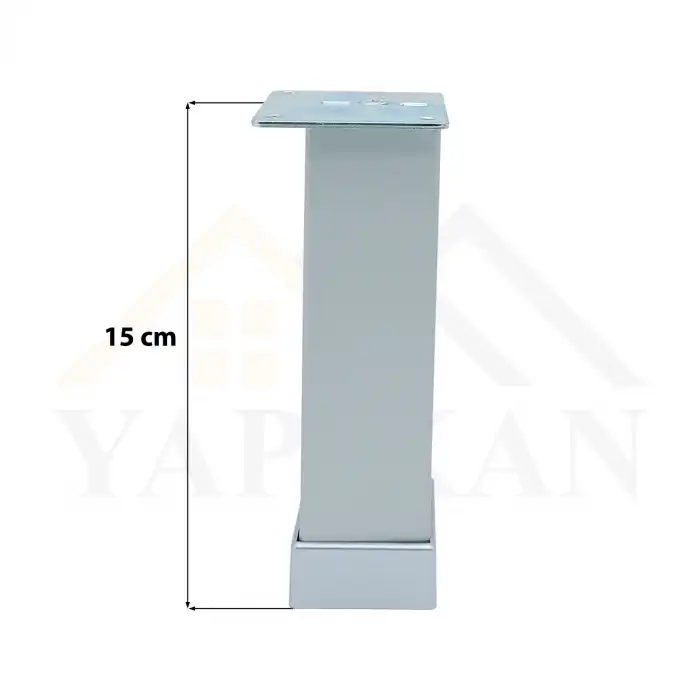 40x40 Alüminyum Düz Kare Ayak 15 cm - Dekoratif Mobilya Ayağı - Ayarlı Baza Koltuk Çekyat Kanepe Ayak