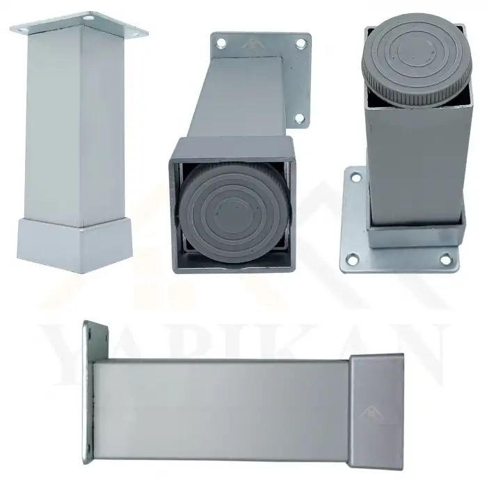 40x40 Alüminyum Düz Kare Ayak 20 cm - Dekoratif Mobilya Ayağı - Ayarlı Baza Koltuk Çekyat Kanepe Ayak