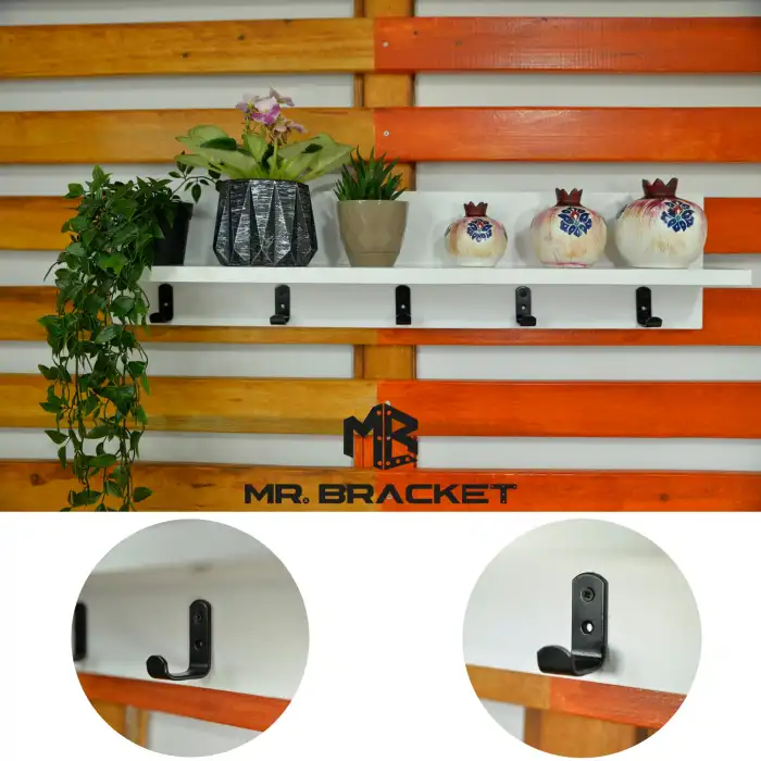 5 ad. Çelik Portmanto Askısı 30mm Siyah - Vestiyer Duvar Elbise Askılığı Okul Çanta Mobilya Askısı