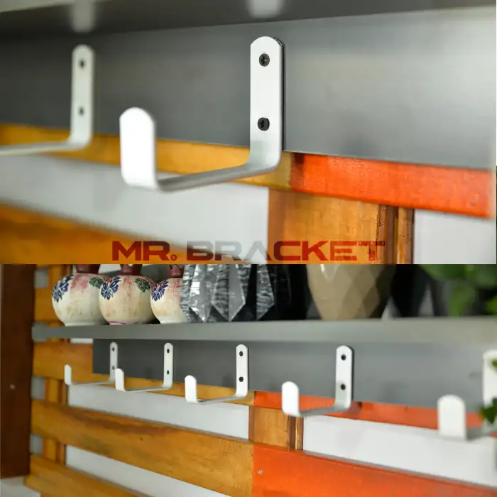 5 ad. Beyaz Çelik Geniş Duvara Monte Askı 80mm - Portmanto Vestiyer Askısı Eşya Kancası Asma Aparatı