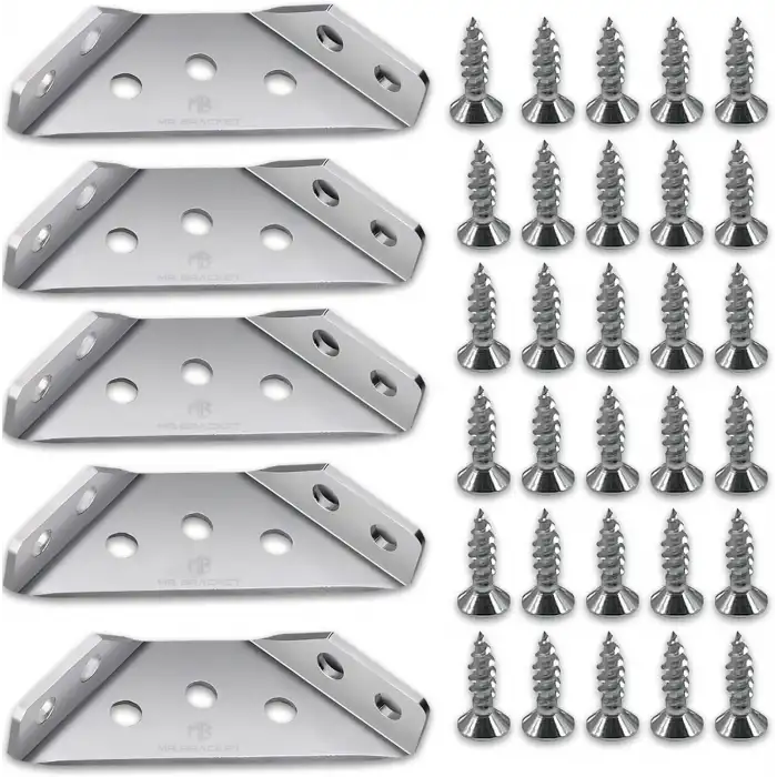 5 ad Universal L Demir Gönye Köşebent Mobilya Eşya Raf Dolap Sabitleme Birleştirme Bağlantı Aparatı