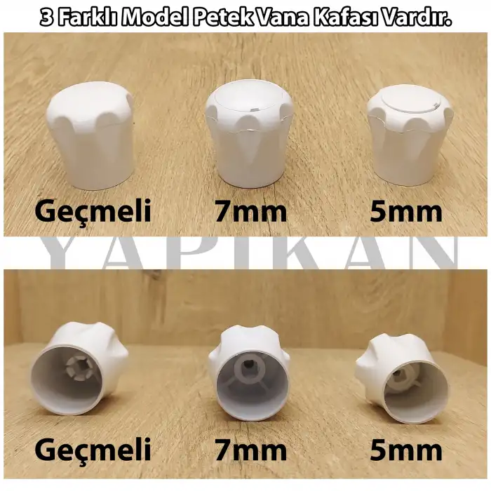 5 mm Radyatör Vanası Başlığı Küçük Boy - Dar Tip Petek Vana Kapağı - Vidalı Petek Musluk Kafası