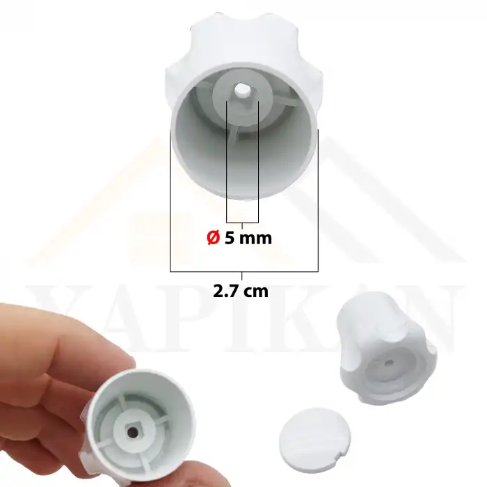 5 mm Radyatör Vanası Başlığı Küçük Boy - Dar Tip Petek Vana Kapağı - Vidalı Petek Musluk Kafası