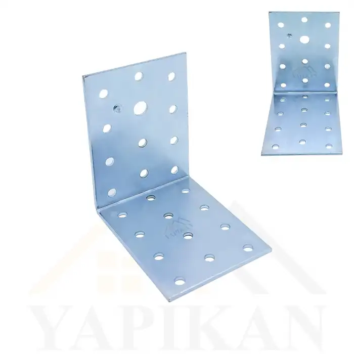 60x80x80mm - Geniş L Demir Gönye Köşebent - Mobilya Dolap Raf Masa Köşe Bağlantı Aparatı - (Kod_652)