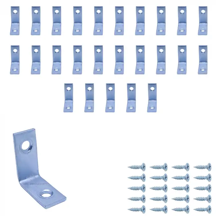 Mr. Bracket 25 ad L Demir Gönye Köşebent 12x25x25mm- Mobilya Dolap Köşe Birleştirme Bağlantı Aparatı