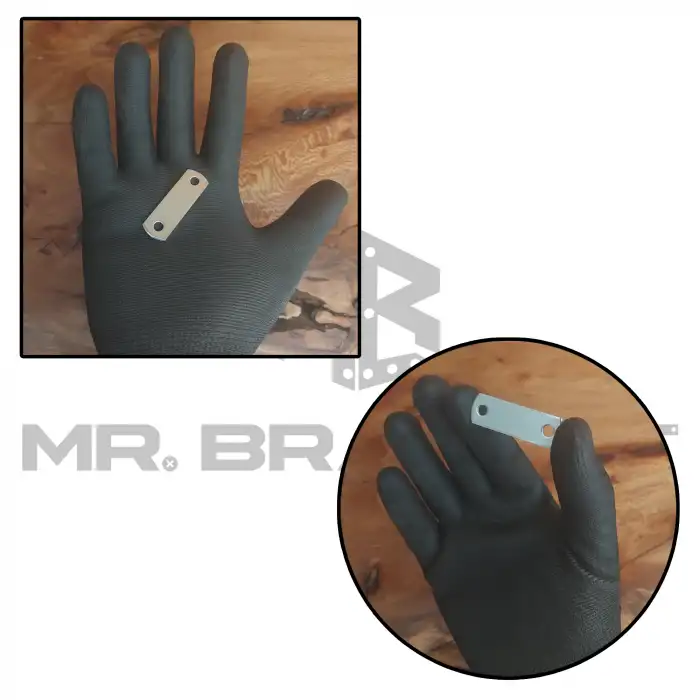 Mr. Bracket 10 ad. Düz Gönye Bağlantı Demiri 15x45mm - Eşya Dolap Sabitleme Köşe Birleştirme Aparatı