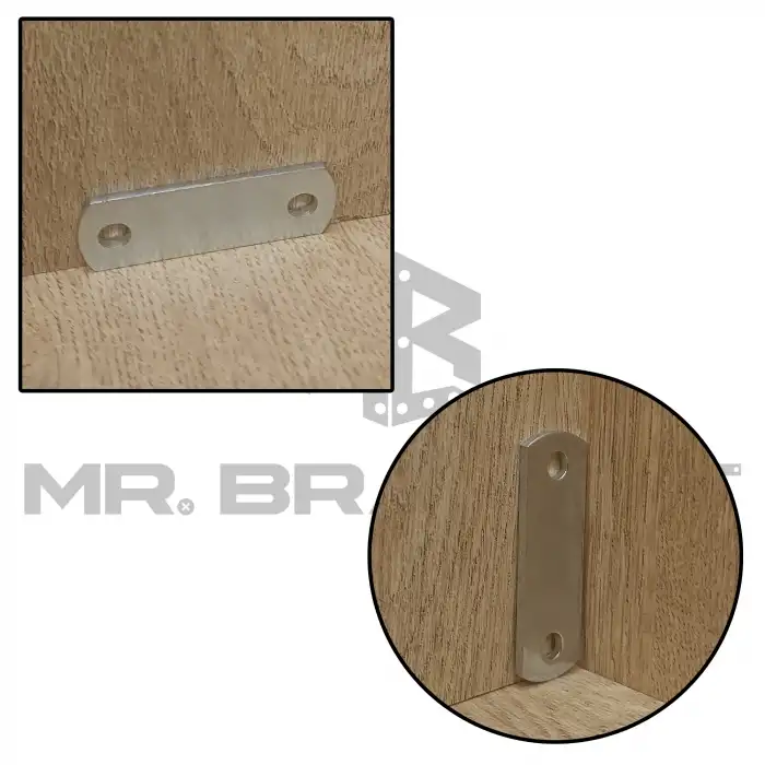 Mr. Bracket 10 ad. Düz Gönye Bağlantı Demiri 15x45mm - Eşya Dolap Sabitleme Köşe Birleştirme Aparatı