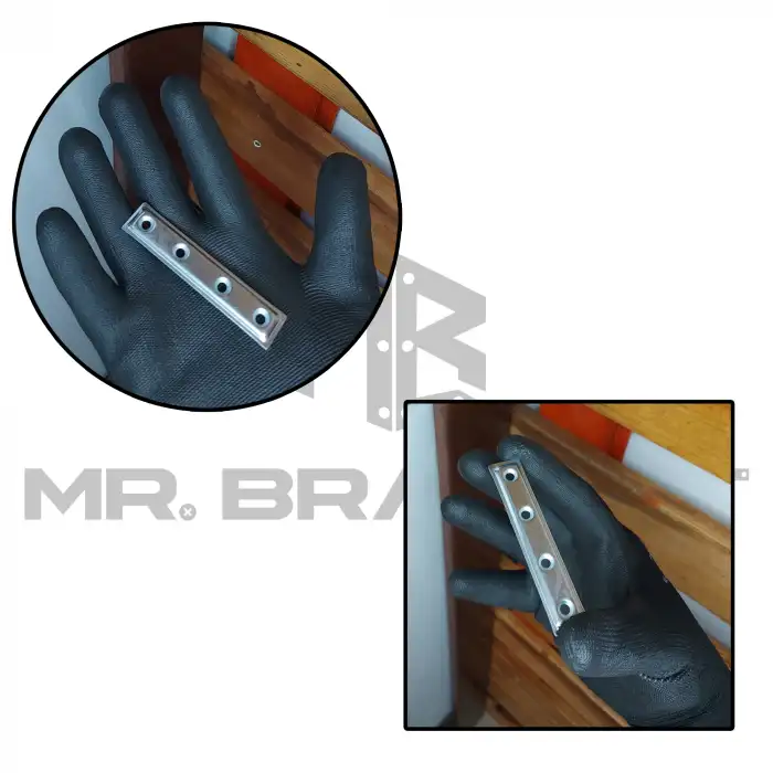 Mr. Bracket 25 ad. Düz Gönye Bağlantı Demiri 16x80mm - Mobilya Dolap Raf Köşe Birleştirme Aparatı