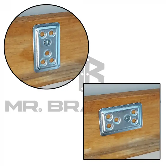 Mr. Bracket 25 ad. Düz Gönye Bağlantı Demiri 30x50mm - Mobilya Dolap Raf Köşe Birleştirme Aparatı