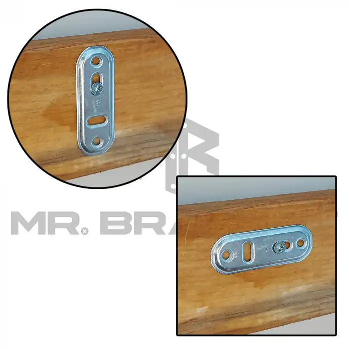 Mr. Bracket 25 ad. Düz Gönye Bağlantı Demiri 22x60mm - Mobilya Dolap Raf Köşe Birleştirme Aparatı