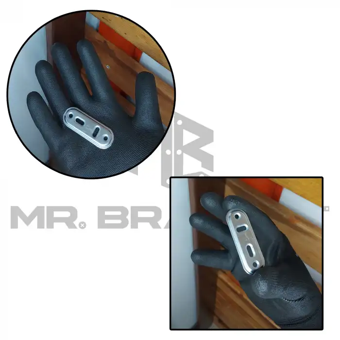 Mr. Bracket 25 ad. Düz Gönye Bağlantı Demiri 22x60mm - Mobilya Dolap Raf Köşe Birleştirme Aparatı