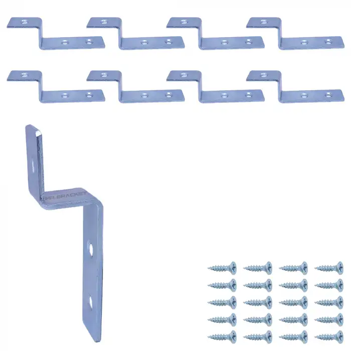 Mr. Bracket 8 ad. Ze Gönye Köşebent 16x50x20x25mm - Eşya Asma Duvar Kancası Destek Askısı Aparatı