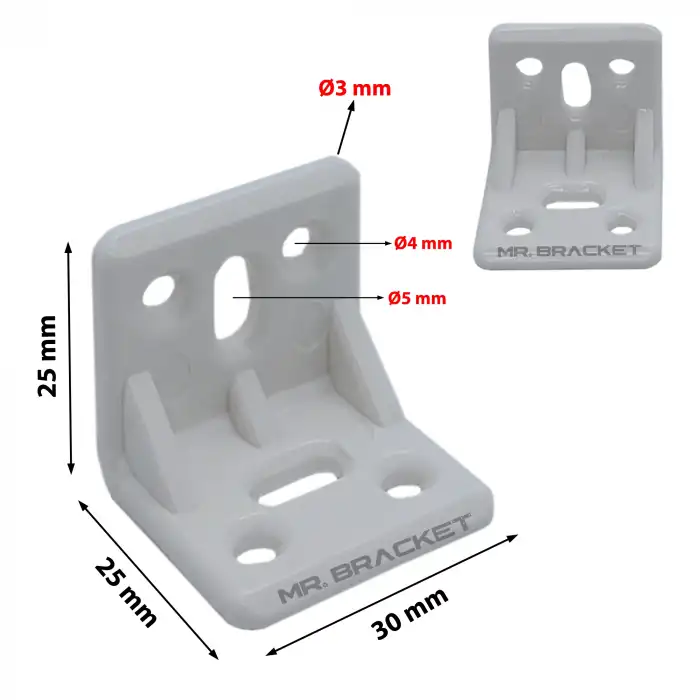 Toptan 200 ad. - 30x25x25mm Plastik L Gönye Köşebent Siyah - Köşe Birleştirme Bağlantı Aparatı