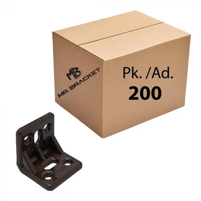 Toptan 200 ad. - 30x25x25mm Plastik L Gönye Köşebent Kahverengi - Köşe Birleştirme Bağlantı Aparatı