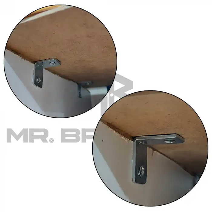 Toptan 200 ad. - 16x45x45mm L Demir Gönye Köşebent - Mobilya Dolap Köşe Birleştirme Bağlantı Aparatı