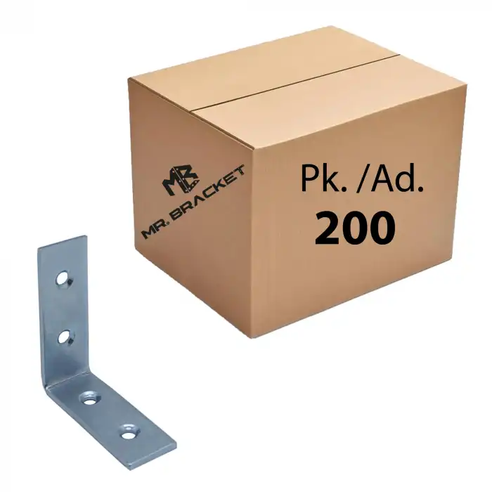 Toptan 200 ad. - 16x45x45mm L Demir Gönye Köşebent - Mobilya Dolap Köşe Birleştirme Bağlantı Aparatı