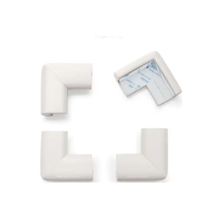 4 ad. Hazır Yapışkanlı Beyaz Kalın Kauçuk Yumuşak Bebek Köşe Koruyucu Sünger Bant Masa Kenar Koruma