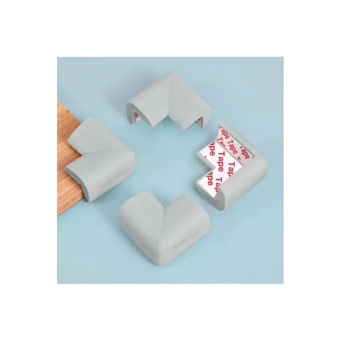 4 ad. Hazır Yapışkanlı Gri Kalın Kauçuk Yumuşak Bebek Köşe Koruyucu Sünger Bant Masa Kenar Koruma