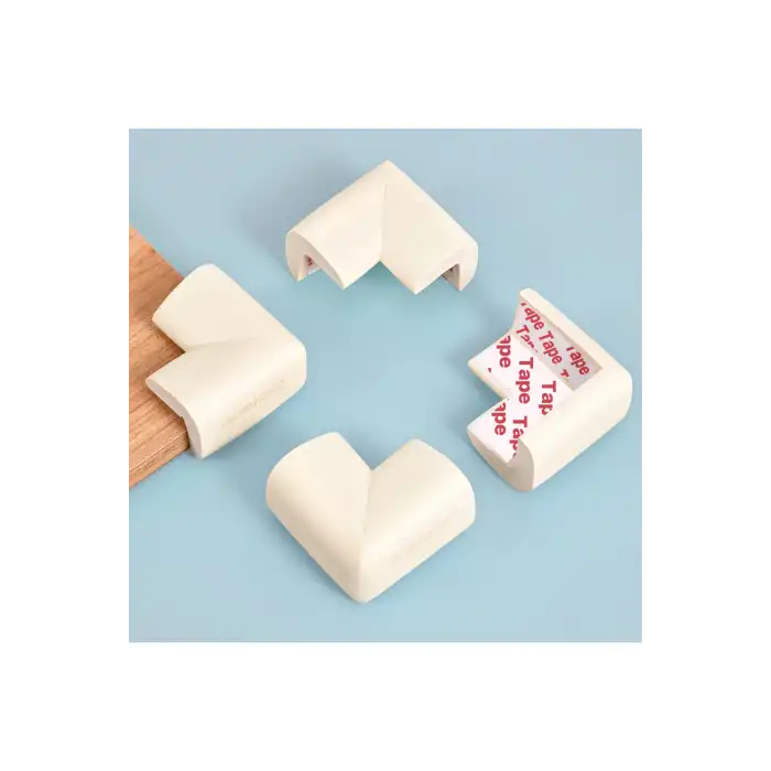 4 ad. Hazır Yapışkanlı Krem Kalın Kauçuk Bebek Köşe Koruyucu Çocuk Güvenlik Sehpa Kenar Koruyucuları