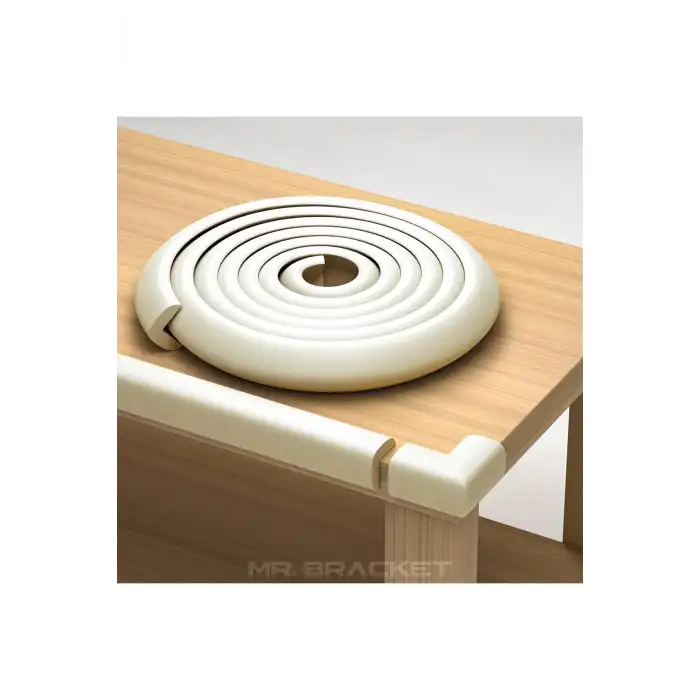 2 m. Hazır Yapışkanlı Krem Yumuşak Kauçuk Bebek Kenar Koruyucu Kalın Form- Masa Köşe Koruma Güvenlik