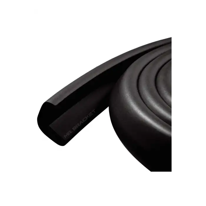 2 metre Hazır Yapışkanlı Siyah Kauçuk Bebek Kenar Koruyucu Kalın Form - Sehpa Masa Köşe Çocuk Koruma