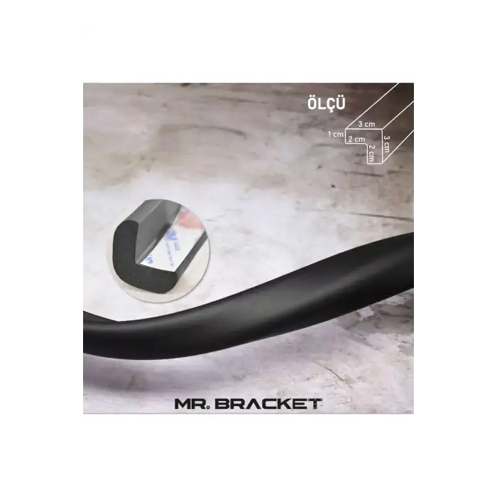 2 metre Hazır Yapışkanlı Siyah Kauçuk Bebek Kenar Koruyucu Kalın Form - Sehpa Masa Köşe Çocuk Koruma