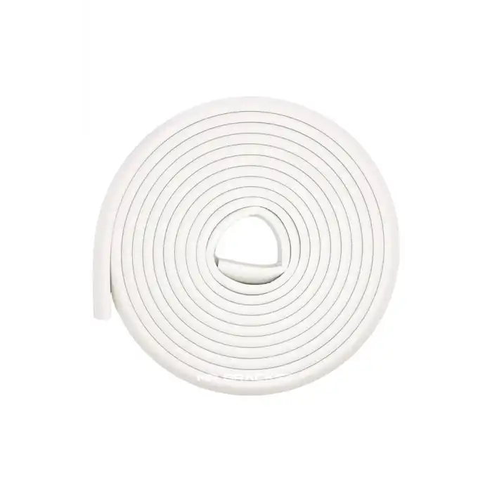 2 m. Hazır Yapışkanlı Beyaz Bebek Kauçuk Kenar Koruyucu Kalın Form - Mobilya Masa Köşe Çocuk Koruma