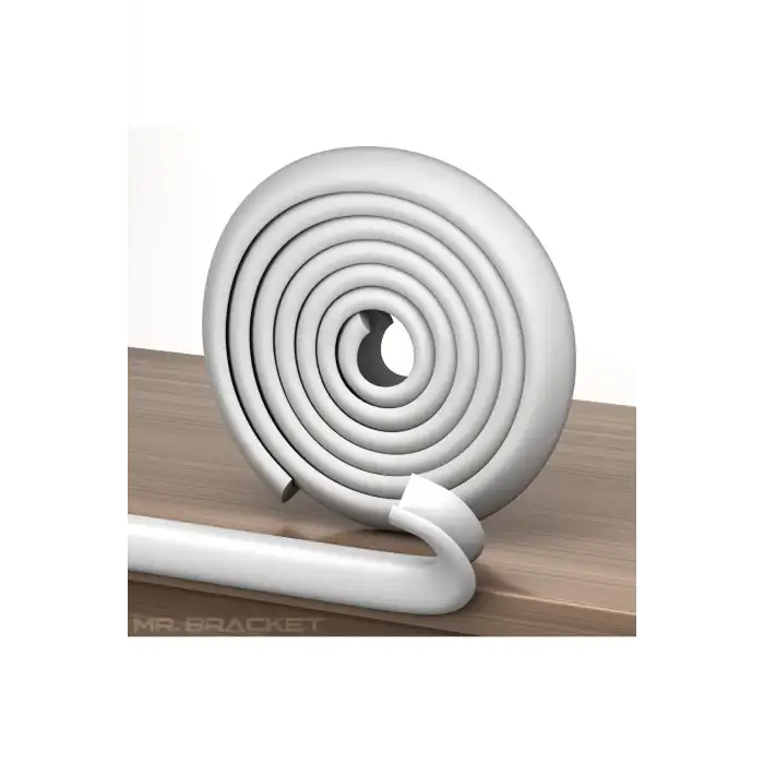 2 metre Hazır Yapışkanlı Ekstra Kalın Kauçuk Masa Kenar Koruyucu - Bebek Çocuk Güvenlik Köşe Koruma