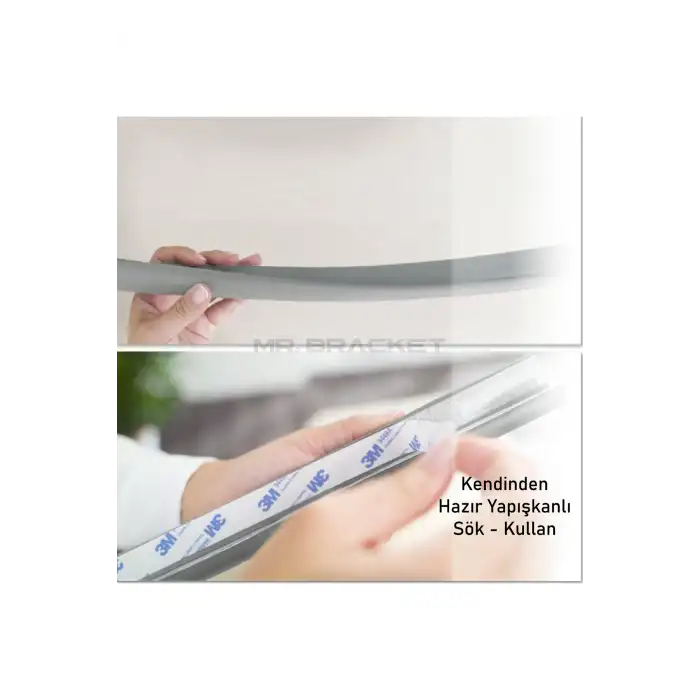 2 metre Hazır Yapışkanlı Ekstra Kalın Kauçuk Masa Kenar Koruyucu - Bebek Çocuk Güvenlik Köşe Koruma