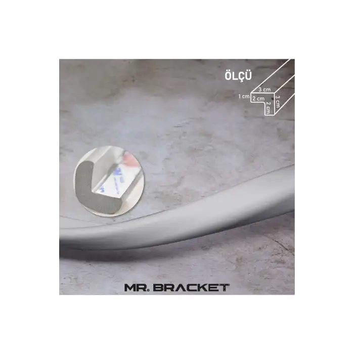 2 metre Hazır Yapışkanlı Ekstra Kalın Kauçuk Masa Kenar Koruyucu - Bebek Çocuk Güvenlik Köşe Koruma