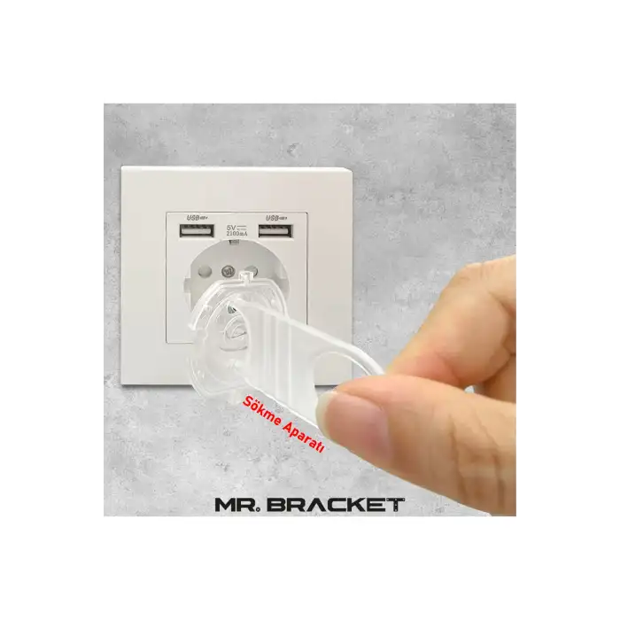 10 Kapak + 2 Anahtar Otomatik Priz Koruyucu Çocuk Kilidi Seti Şeffaf - 3m Yapışkanlı Priz Kapatıcı