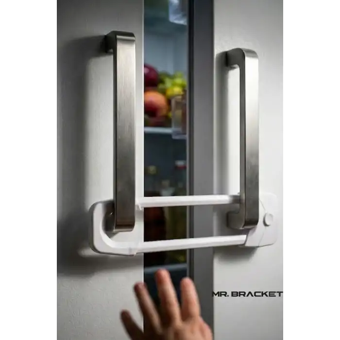 2li Ayarlı Sürgülü Model Çocuk Güvenlik Kilidi - Kulplu Çift Kapaklı Dolap Çekmece Deprem Kilit